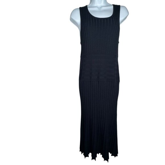 W Worth New York Black ribbed sleeveless sweater midi dress size small - Picture 1 of 10
